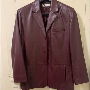 Vintage burgundy leather jacket purchased in Italy in the 70’s